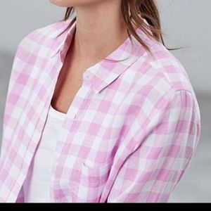 Joules NWT Pink/White Check Button Front Shirt